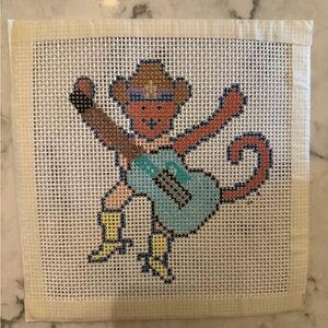 Roller Rabbit Cowboy Monkey Needlepoint Canvas